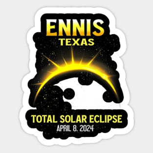 Ennis Texas Eclipse 2024 Total Solar Eclipse Sticker